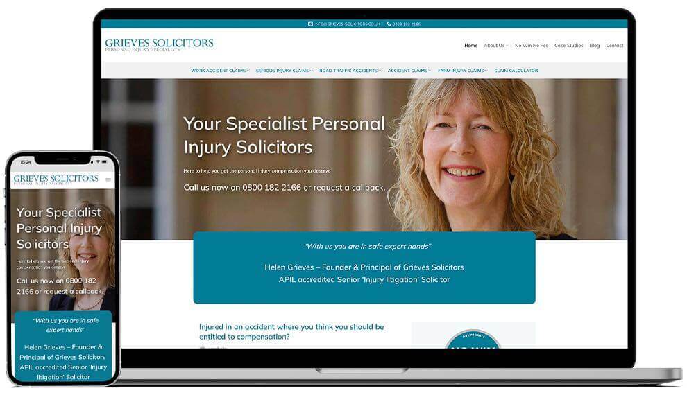 Grieves Solicitors new website announcement